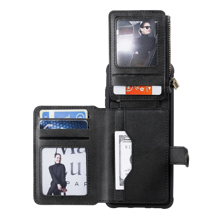 For Galaxy S20+ Zipper Shockproof Protective Case with Card Slots & Bracket & Photo Holder & Wallet Function