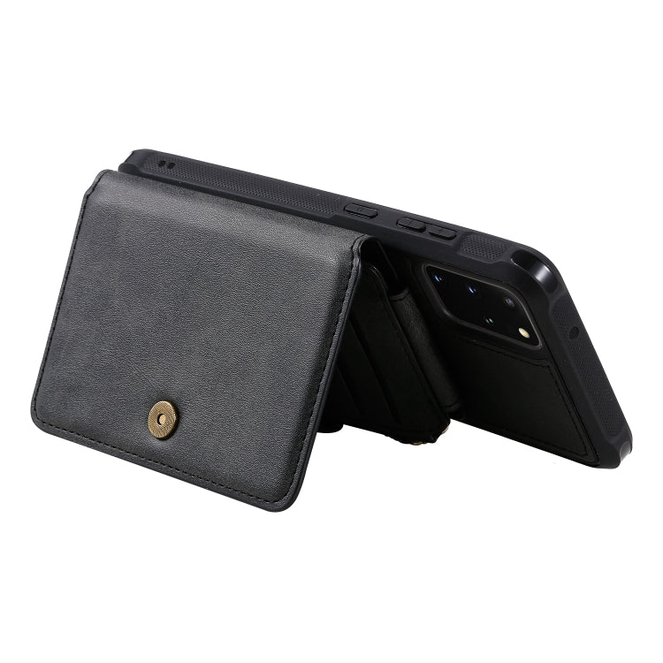 For Galaxy S20+ Zipper Shockproof Protective Case with Card Slots & Bracket & Photo Holder & Wallet Function