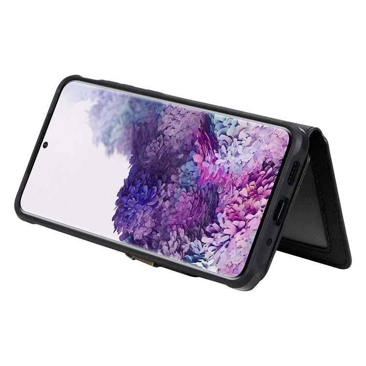 For Galaxy S20+ Zipper Shockproof Protective Case with Card Slots & Bracket & Photo Holder & Wallet Function