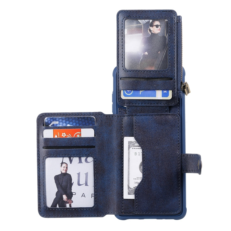 For Galaxy S20+ Zipper Shockproof Protective Case with Card Slots & Bracket & Photo Holder & Wallet Function