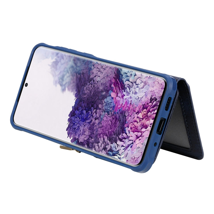 For Galaxy S20+ Zipper Shockproof Protective Case with Card Slots & Bracket & Photo Holder & Wallet Function