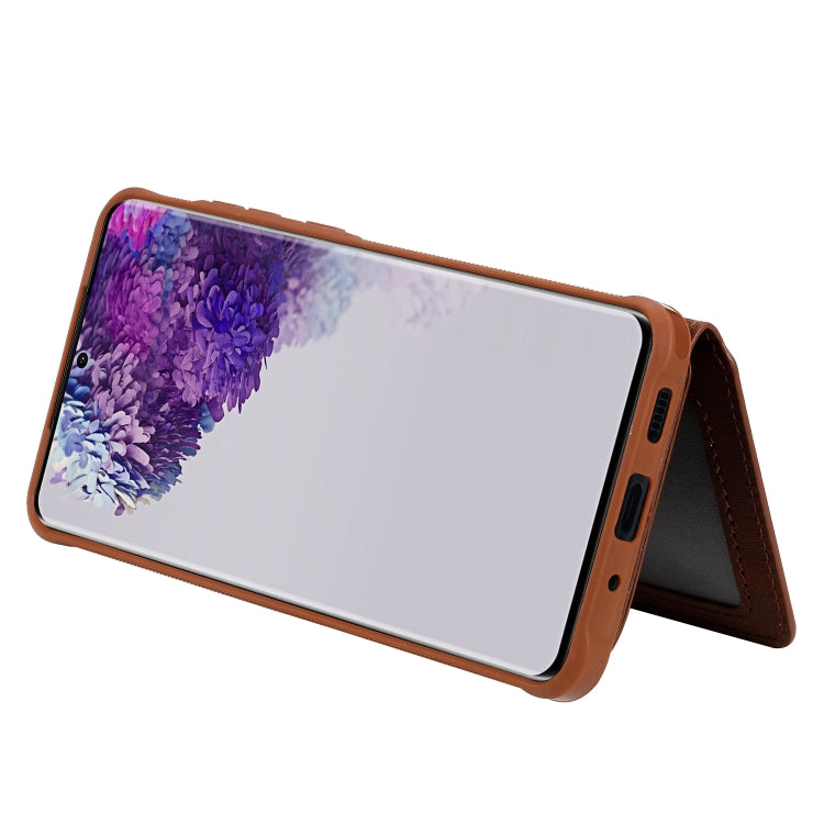 For Galaxy S20 Ultra Zipper Shockproof Protective Case with Card Slots & Bracket & Photo Holder & Wallet Function