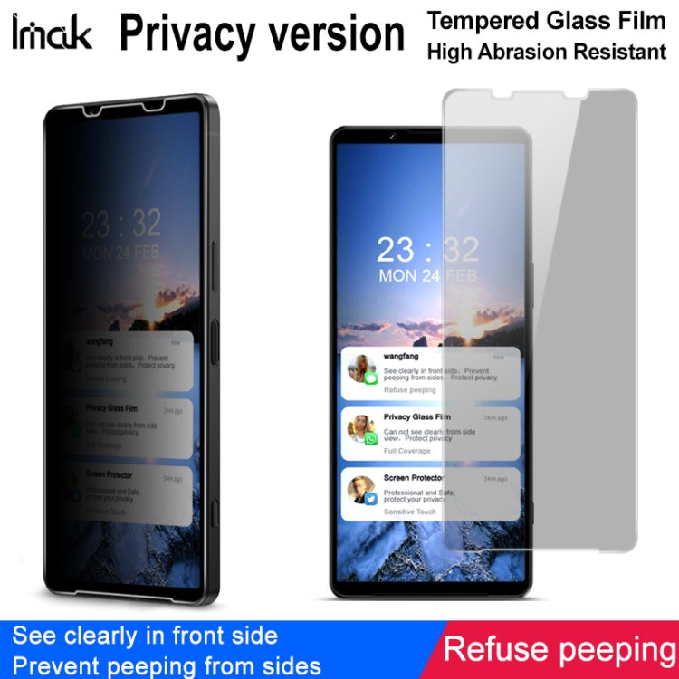imak HD Anti-spy Tempered Glass Protective Film For Sony Xperia 1 IV / 1 III