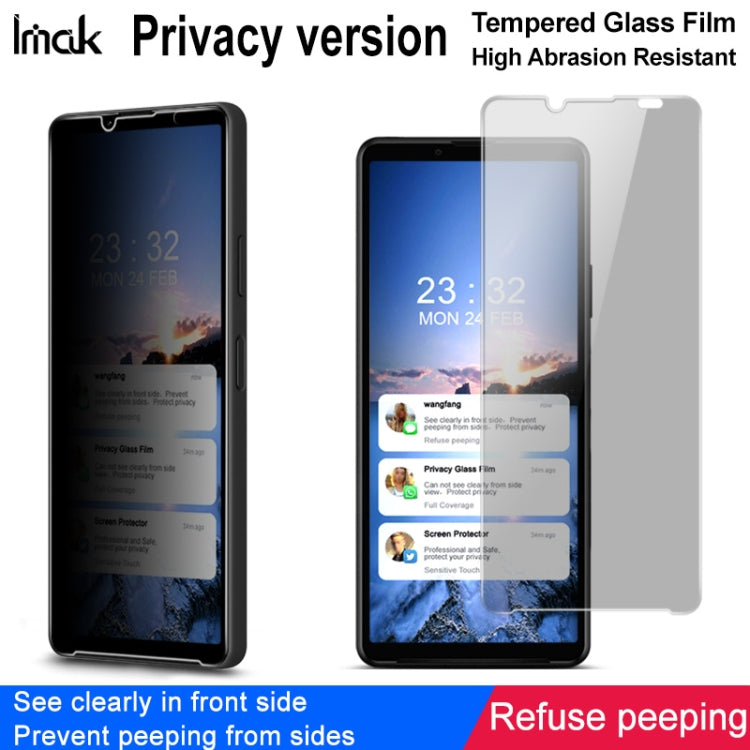 imak HD Anti-spy Tempered Glass Protective Film For Sony Xperia 10 IV / 10 III