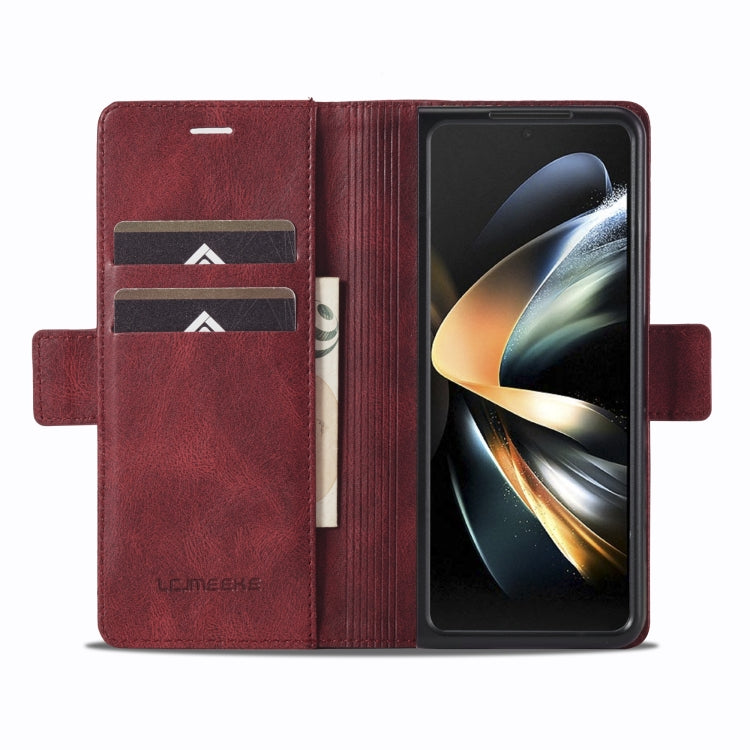 For Samsung Galaxy Z Fold4 5G LC.IMEEKE RFID Anti-theft Leather Phone Case