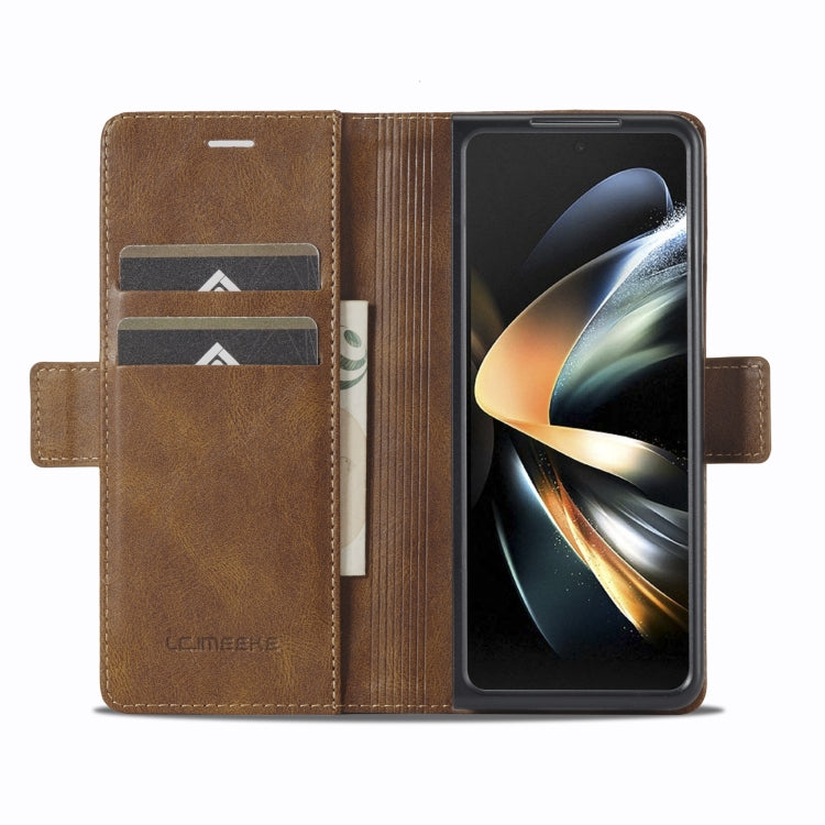 For Samsung Galaxy Z Fold3 5G LC.IMEEKE RFID Anti-theft Leather Phone Case