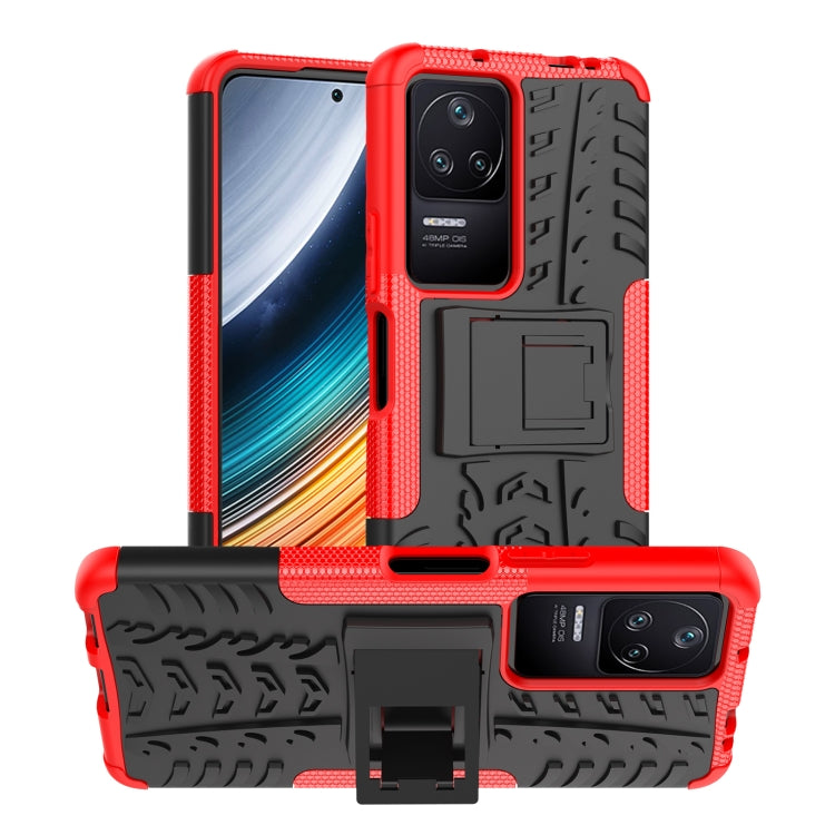 For Xiaomi Redmi K40S Tire Texture TPU + PC Phone Case with Holder