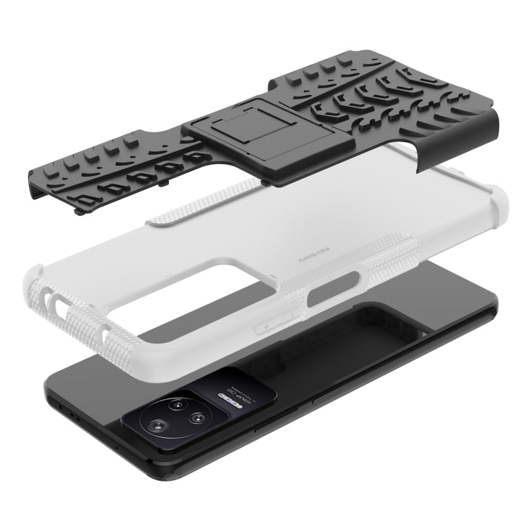 For Xiaomi Redmi K40S Tire Texture TPU + PC Phone Case with Holder