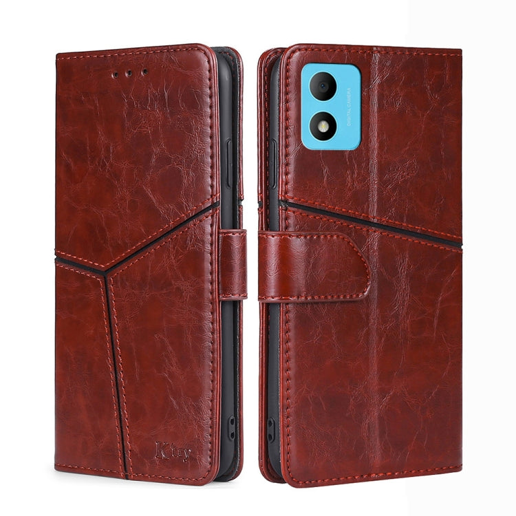 For TCL 305i Geometric Stitching Leather Phone Case