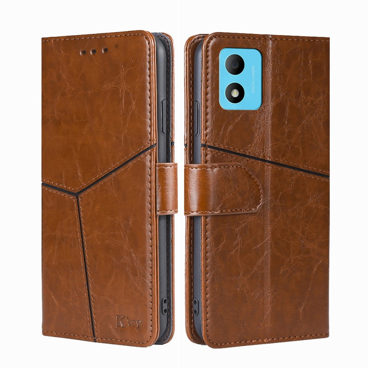 For TCL 305i Geometric Stitching Leather Phone Case