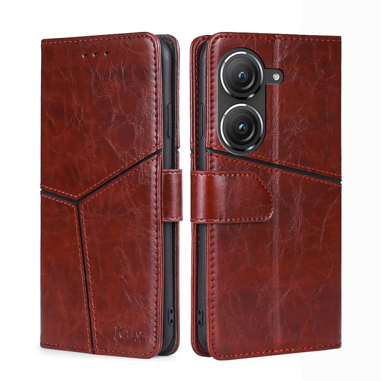 For Asus Zenfone 9 Geometric Stitching Leather Phone Case