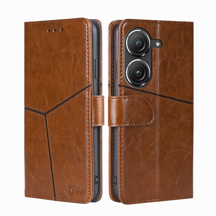 For Asus Zenfone 9 Geometric Stitching Leather Phone Case