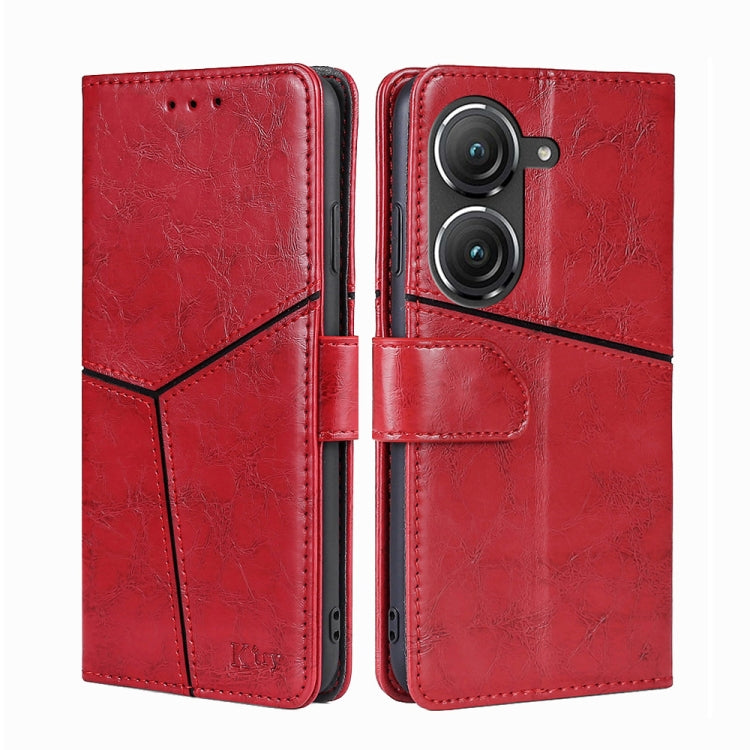 For Asus Zenfone 9 Geometric Stitching Leather Phone Case