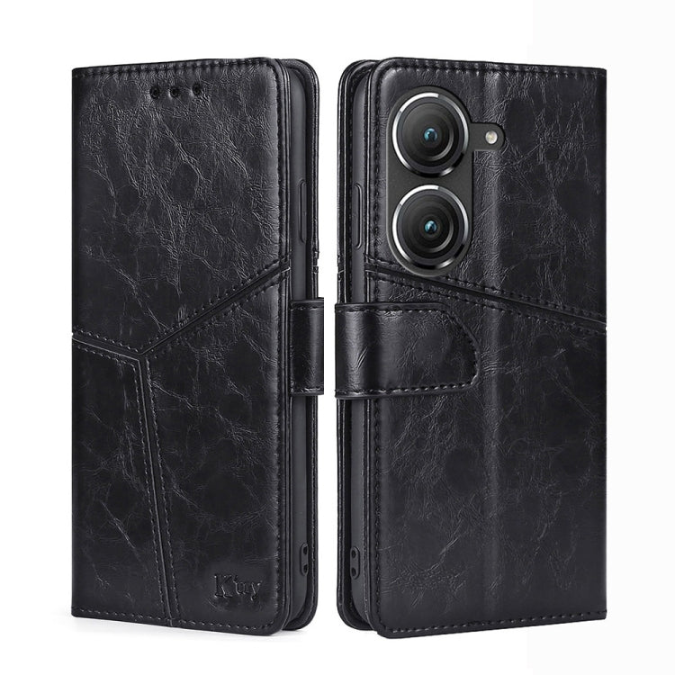 For Asus Zenfone 9 Geometric Stitching Leather Phone Case