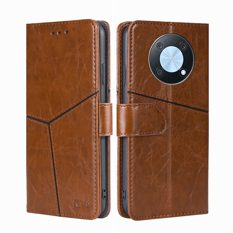 For Huawei nova Y90 4G Geometric Stitching Leather Phone Case