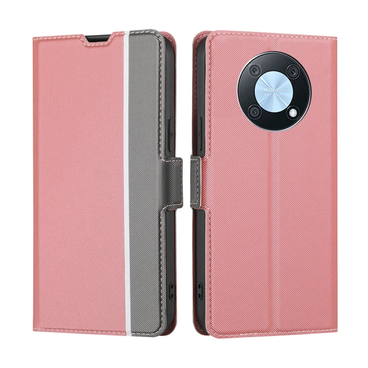 For Huawei nova Y90 4G Twill Texture Side Button Leather Phone Case