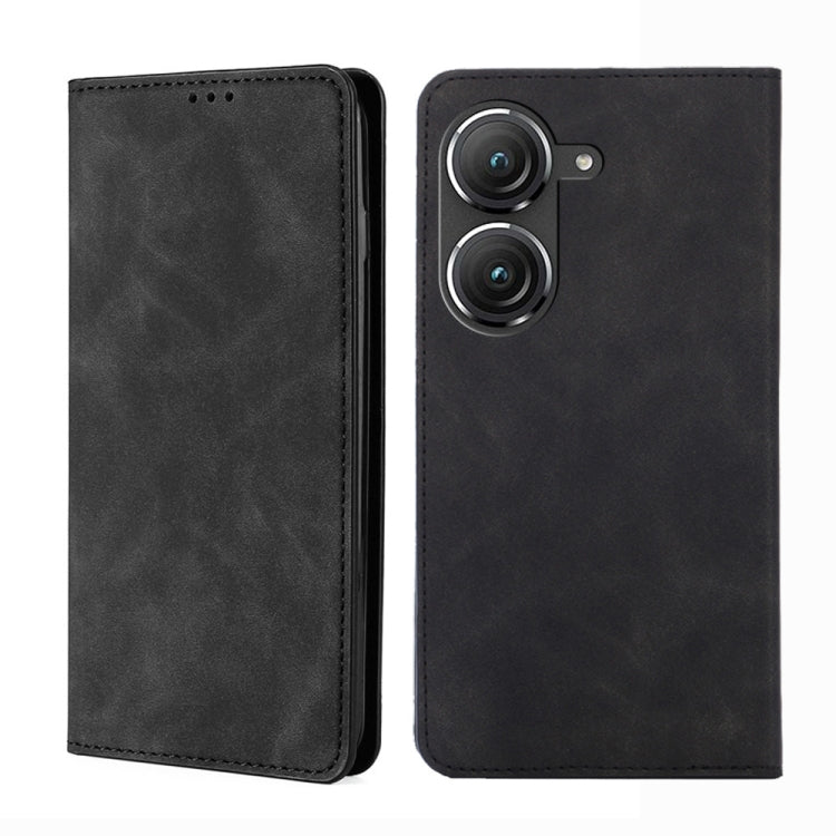 For Asus Zenfone 9 Skin Feel Magnetic Horizontal Flip Leather Phone Case