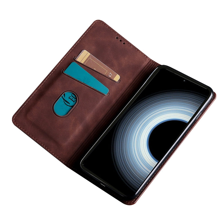 For Asus Zenfone 9 Skin Feel Magnetic Horizontal Flip Leather Phone Case