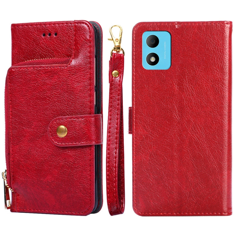 For TCL 305i Zipper Bag Leather Phone Case