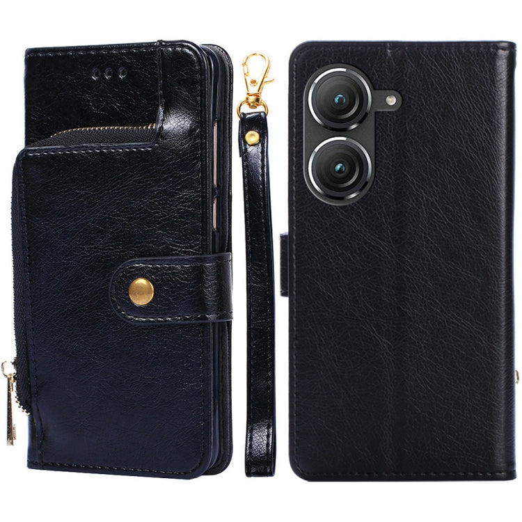 For Asus Zenfone 9 Zipper Bag Leather Phone Case