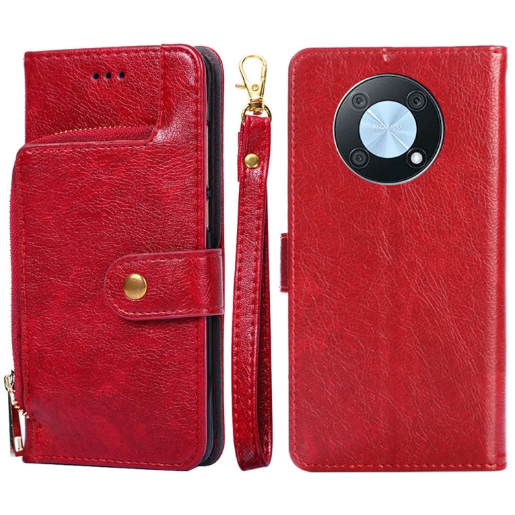 For Huawei nova Y90 4G Zipper Bag Leather Phone Case