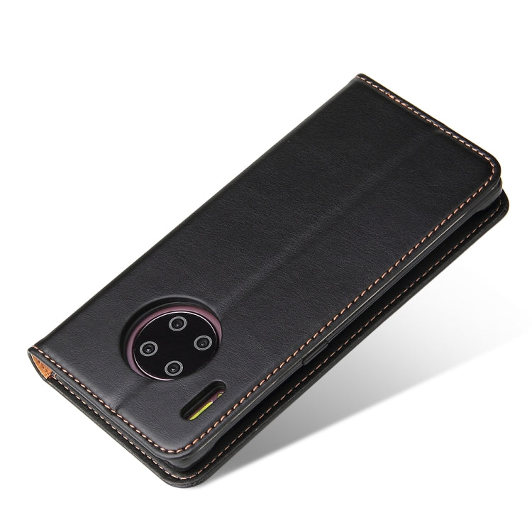 For Huawei Mate 30 Pro Fierre Shann PU Genuine Leather Texture Horizontal Flip Leather Case with Holder & Card Slots & Wallet