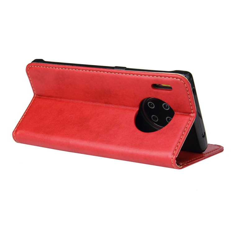 For Huawei Mate 30 Pro Fierre Shann PU Genuine Leather Texture Horizontal Flip Leather Case with Holder & Card Slots & Wallet