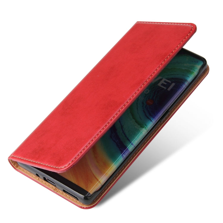 For Huawei Mate 30 Pro Fierre Shann PU Genuine Leather Texture Horizontal Flip Leather Case with Holder & Card Slots & Wallet