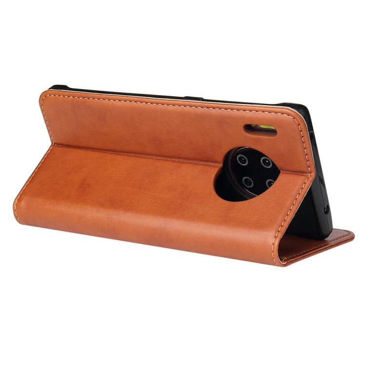 For Huawei Mate 30 Pro Fierre Shann PU Genuine Leather Texture Horizontal Flip Leather Case with Holder & Card Slots & Wallet