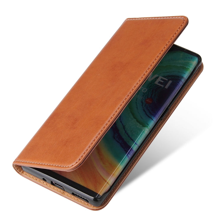 For Huawei Mate 30 Pro Fierre Shann PU Genuine Leather Texture Horizontal Flip Leather Case with Holder & Card Slots & Wallet