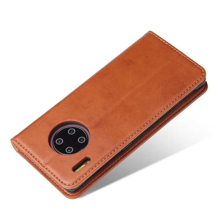 For Huawei Mate 30 Pro Fierre Shann PU Genuine Leather Texture Horizontal Flip Leather Case with Holder & Card Slots & Wallet