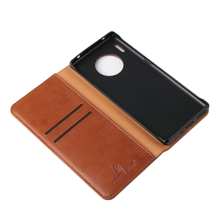 For Huawei Mate 30 Pro Fierre Shann PU Genuine Leather Texture Horizontal Flip Leather Case with Holder & Card Slots & Wallet