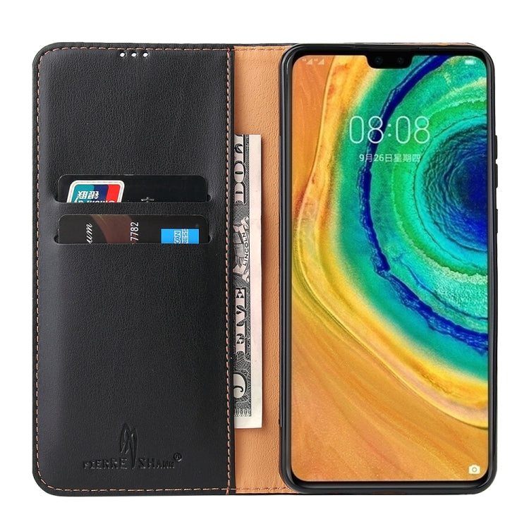For Huawei Mate 30 Fierre Shann PU Genuine Leather Texture Horizontal Flip Leather Case with Holder & Card Slots & Wallet