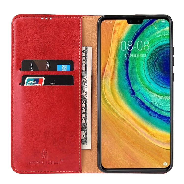 For Huawei Mate 30 Fierre Shann PU Genuine Leather Texture Horizontal Flip Leather Case with Holder & Card Slots & Wallet