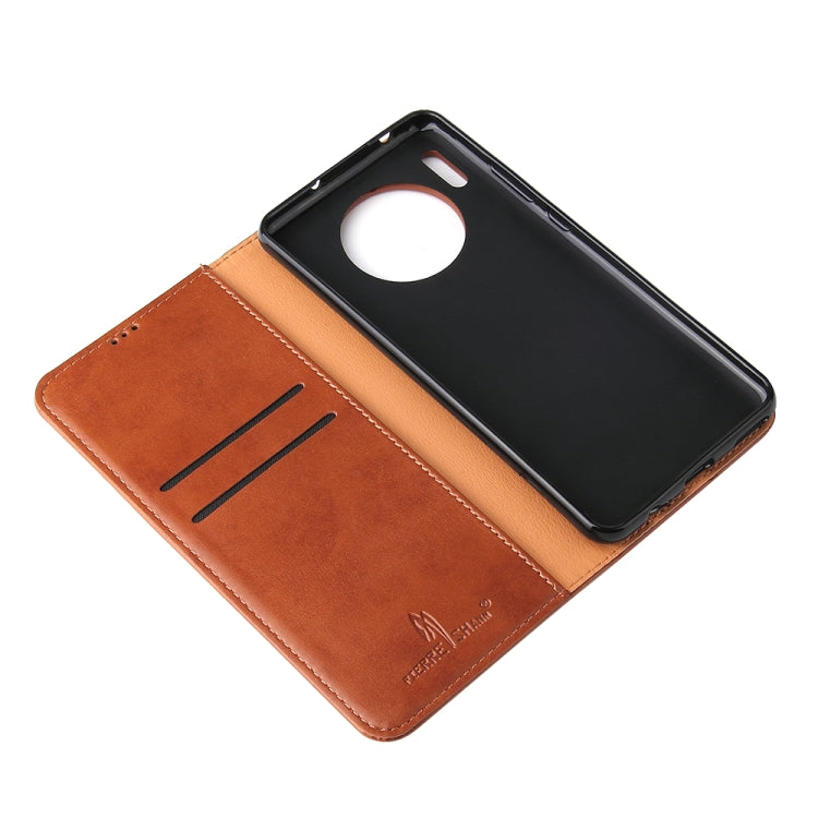 For Huawei Mate 30 Fierre Shann PU Genuine Leather Texture Horizontal Flip Leather Case with Holder & Card Slots & Wallet