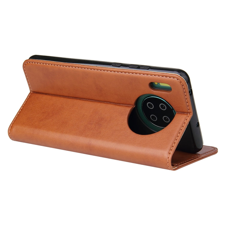 For Huawei Mate 30 Fierre Shann PU Genuine Leather Texture Horizontal Flip Leather Case with Holder & Card Slots & Wallet