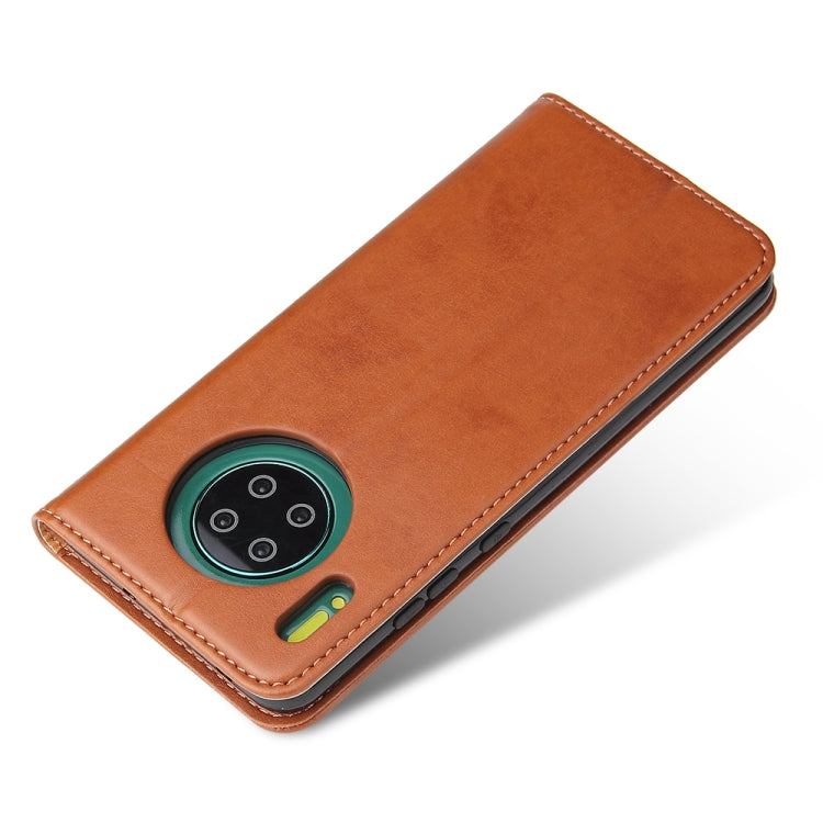For Huawei Mate 30 Fierre Shann PU Genuine Leather Texture Horizontal Flip Leather Case with Holder & Card Slots & Wallet