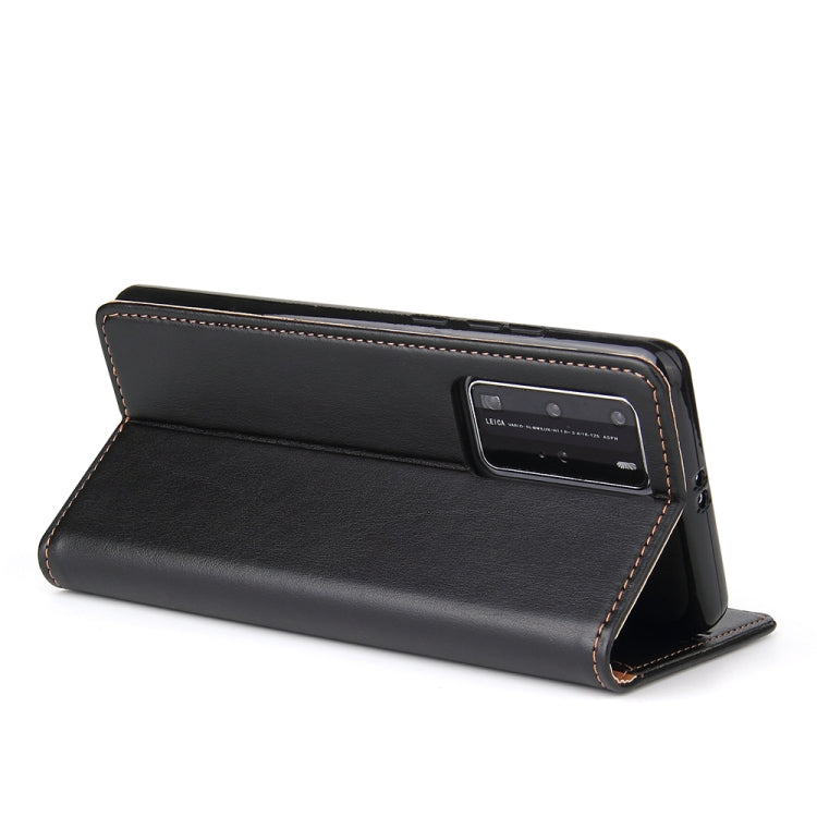 For Huawei P40 Fierre Shann PU Genuine Leather Texture Horizontal Flip Leather Case with Holder & Card Slots & Wallet
