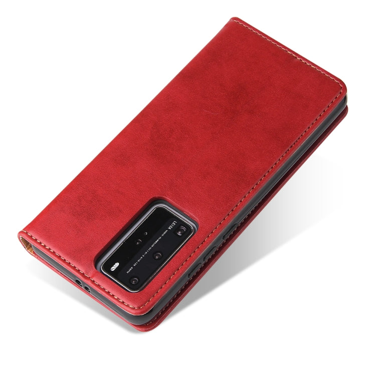 For Huawei P40 Fierre Shann PU Genuine Leather Texture Horizontal Flip Leather Case with Holder & Card Slots & Wallet