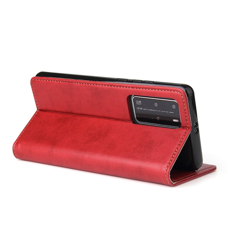 For Huawei P40 Fierre Shann PU Genuine Leather Texture Horizontal Flip Leather Case with Holder & Card Slots & Wallet