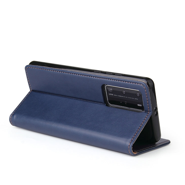 For Huawei P40 Fierre Shann PU Genuine Leather Texture Horizontal Flip Leather Case with Holder & Card Slots & Wallet