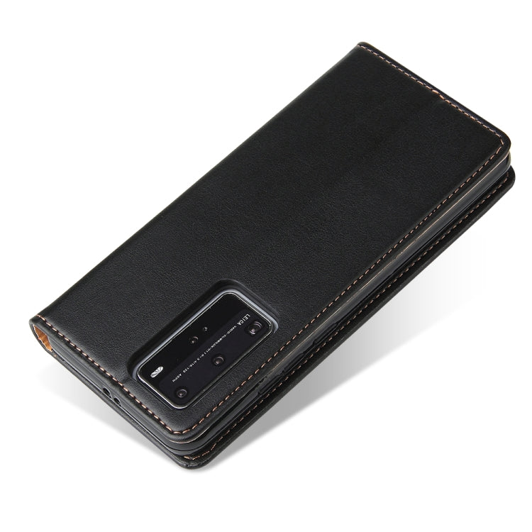 For Huawei P40 Pro Fierre Shann PU Genuine Leather Texture Horizontal Flip Leather Case with Holder & Card Slots & Wallet