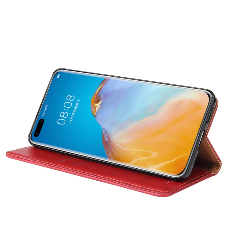 For Huawei P40 Pro Fierre Shann PU Genuine Leather Texture Horizontal Flip Leather Case with Holder & Card Slots & Wallet