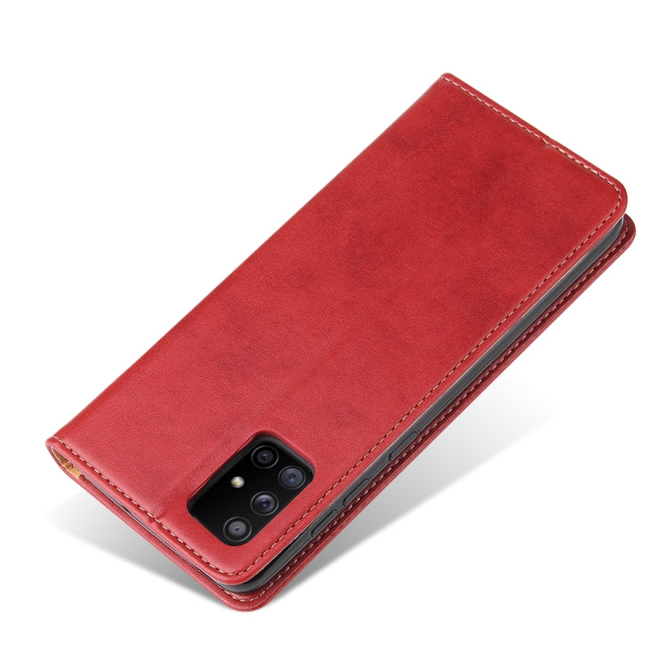 For Galaxy A71 Fierre Shann PU Genuine Leather Texture Horizontal Flip Leather Case with Holder & Card Slots & Wallet