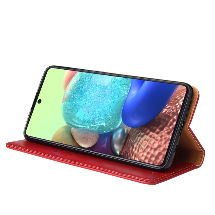 For Galaxy A71 Fierre Shann PU Genuine Leather Texture Horizontal Flip Leather Case with Holder & Card Slots & Wallet