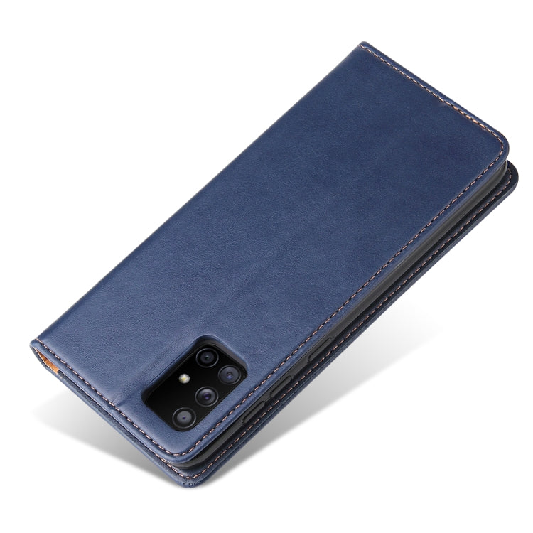 For Galaxy A71 Fierre Shann PU Genuine Leather Texture Horizontal Flip Leather Case with Holder & Card Slots & Wallet