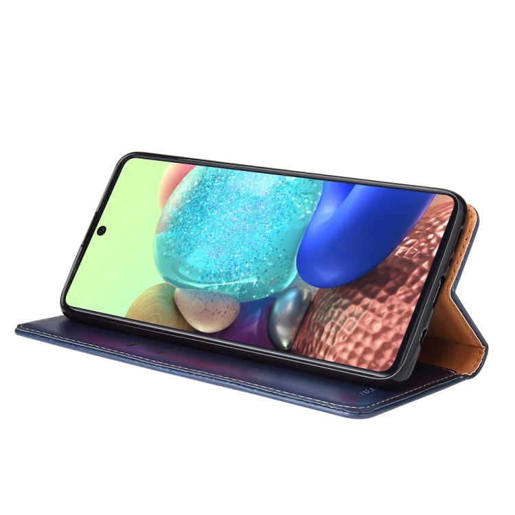 For Galaxy A71 Fierre Shann PU Genuine Leather Texture Horizontal Flip Leather Case with Holder & Card Slots & Wallet