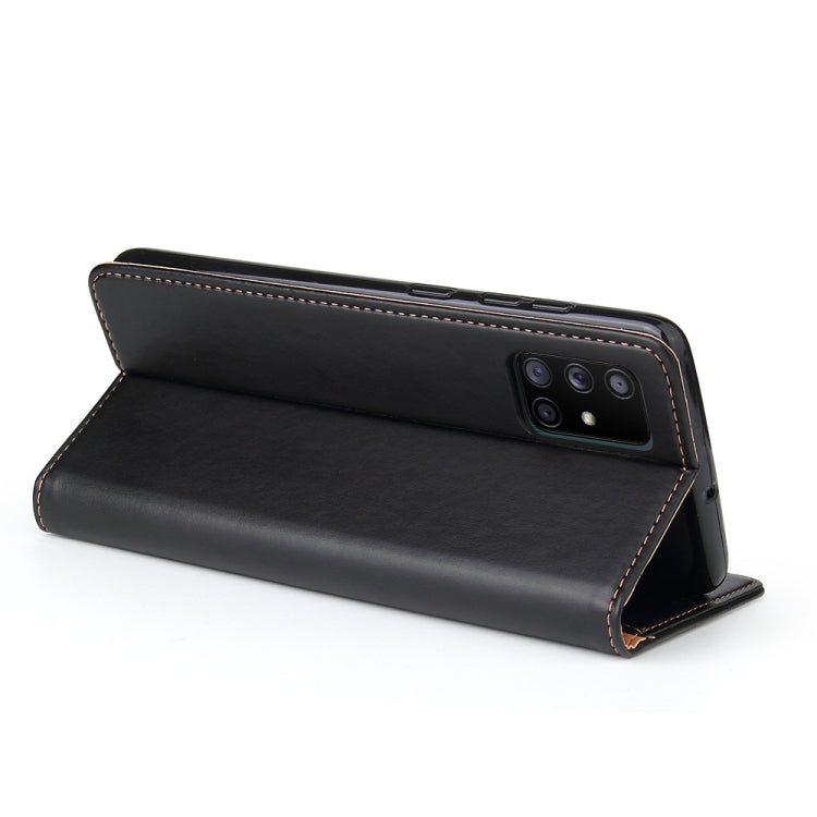 For Galaxy A51 / M40s Fierre Shann PU Genuine Leather Texture Horizontal Flip Leather Case with Holder & Card Slots & Wallet