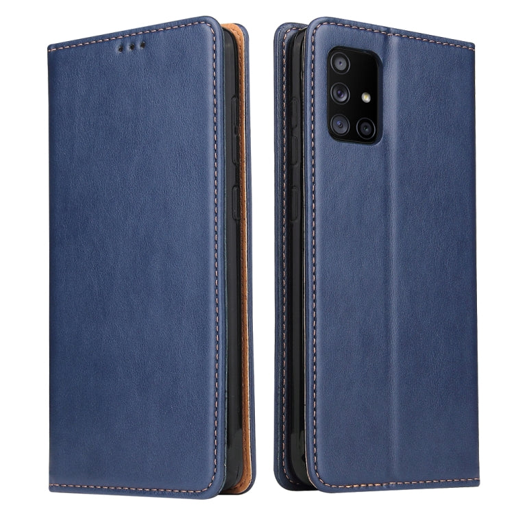 For Galaxy A51 / M40s Fierre Shann PU Genuine Leather Texture Horizontal Flip Leather Case with Holder & Card Slots & Wallet