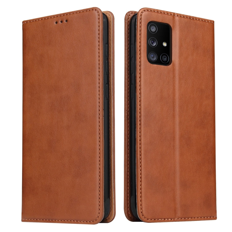 For Galaxy A51 / M40s Fierre Shann PU Genuine Leather Texture Horizontal Flip Leather Case with Holder & Card Slots & Wallet